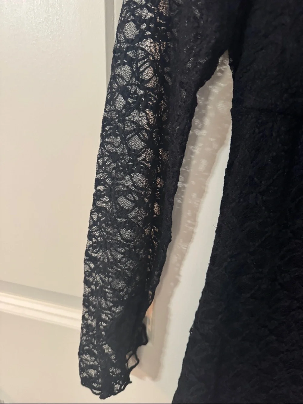 art class Black Lace Long Sleeve Empire-Waist Dress